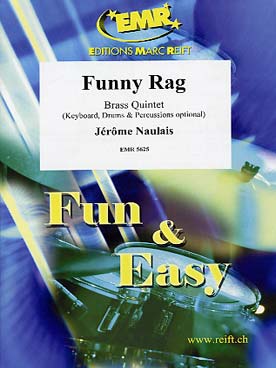 Illustration de FUNNY RAG, tr. Naulais pour quintette de cuivres, piano, percussions