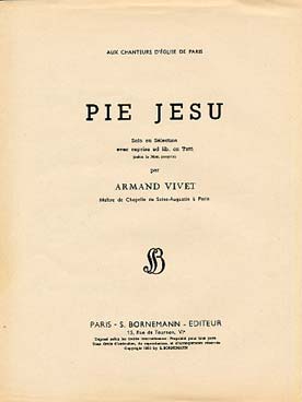 Illustration de Pie Jesu (prière de l'enfant Jésus) pour chant et orgue