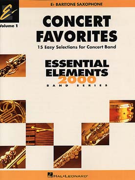 Illustration de CONCERT FAVORITES : 15 easy selections for concert band - Saxophone baryton