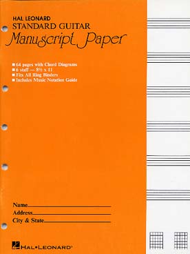 Illustration de GUITAR MANUSCRIPT PAPER standard