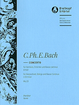 Illustration de Concerto Wq. 23 en ré m pour cordes et clavecin