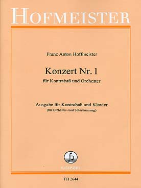 Illustration de Concerto N° 1 pour contrebasse et orchestre réd. piano