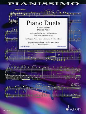 Illustration de PIANO DUETS : 50 pièces originales des 3 derniers siècles
