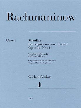 Illustration de Vocalise op. 34/14 - voix haute (ton original) et piano