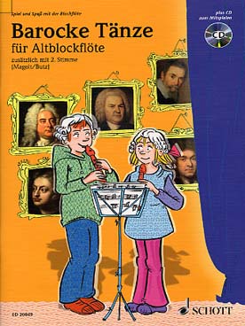 Illustration de DANSES BAROQUES pour 2 flûtes à bec alto avec CD play-along : 29 danses