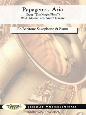 Illustration de Papageno aria ext. de la Flûte enchantée pour saxophone baryton et piano