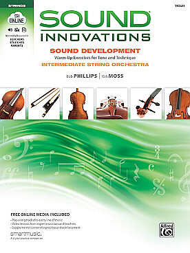 Illustration de SOUND INNOVATIONS for string orchestra avec CD et DVD - Book 1 Violon