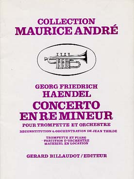 Illustration de Concerto en ré m (arr. Thilde) conducteur pour trompette, cordes et clavecin