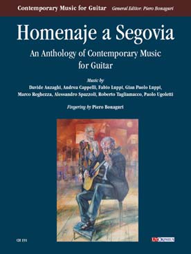 Illustration de HOMENAJE A SEGOVIA, an anthology of contemporary music for guitar