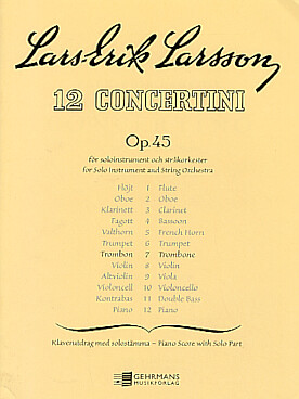 Illustration de 12 Concertini op. 45 pour trombone et orchestre à cordes, réduction piano - N° 7  