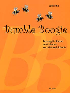 Illustration de Bumble boogie : paraphrase sur le vol du bourdon de Rimsky-Korsakov, arr. Schmitz pour piano 4 mains