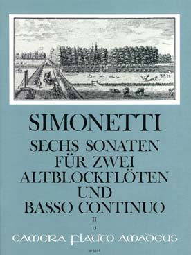 Illustration de 6 Sonatas op. 2 pour 2 flûtes à bec alto et basse continue - Vol. 2