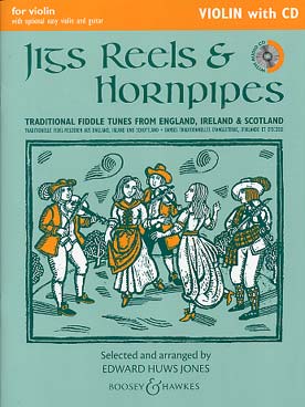 Illustration de JIGS, REELS & HORNPIPES : 29 airs traditionnels anglais, irlandais et écossais, arr. Huws Jones avec 2e partie de violon facile ad lib., support audio - version sans accompagnement piano