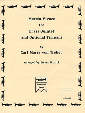Illustration de Marcia vivace (tr. Winick) pour quintette de cuivres et percussion en  option