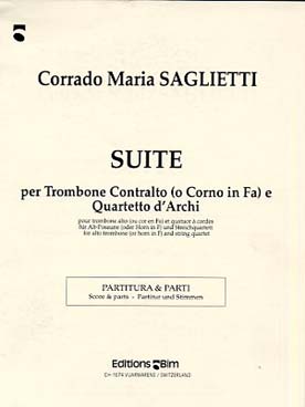 Illustration de Suite pour trombone alto et quatuor à cordes (conducteur et parties)