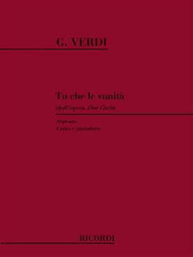 Illustration de Tu che la vanita (Don Carlo) pour soprano et piano