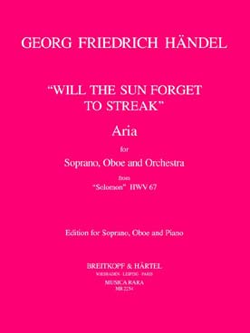 Illustration de Will the sun forget to streak HWV 67 pour soprano, hautbois et piano