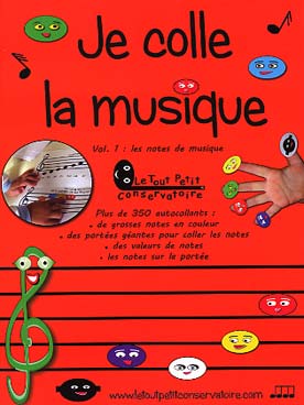 Illustration de Je colle la musique - Vol. 1 : les notes de musique, avec autocollants et jeux