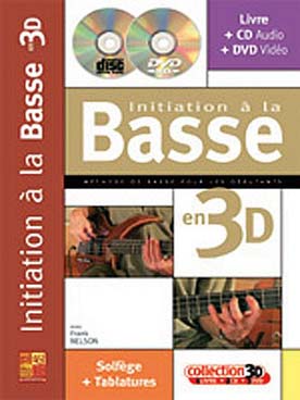 Illustration initiation a la basse en 3d avec cd/dvd