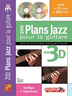 Illustration de 200 Plans jazz pour la guitare en 3D avec CD et DVD (solfège et tablature)