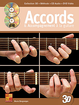 Illustration de Accords et accompagnements à la guitare en 3 D avec CD et DVD