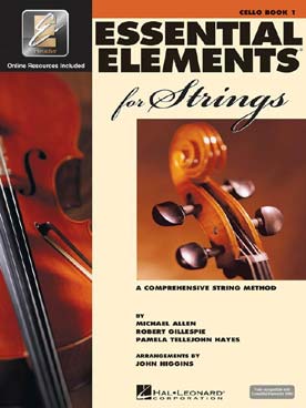 Illustration de ESSENTIAL ELEMENTS for strings - Vol. 1 : violoncelle livre de l'élève (en anglais) avec carte de téléchargement des morceaux