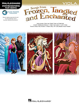 Illustration de DISNEY chansons de Frozen (la reine des neiges), Tangled (raiponce) et Enchanted (il était une fois) avec accompagnement play-along à télécharger