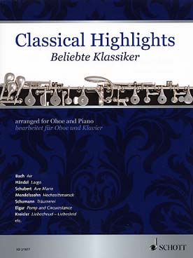 Illustration de CLASSICAL HIGHLIGHTS : 18 morceaux de Bach, Haëndel, Schubert, Mendelssohn, Schumann, Elgar, Kreisler...