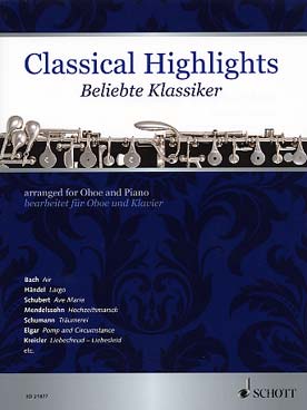 Illustration de CLASSICAL HIGHLIGHTS : 18 morceaux de Bach, Haëndel, Schubert, Mendelssohn, Schumann, Elgar, Kreisler...