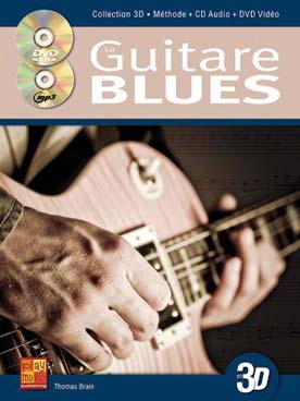 Illustration de Guitare blues en 3D avec CD et DVD