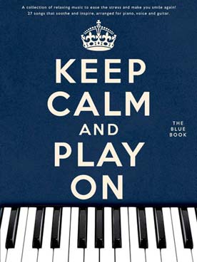 Illustration keep calm and play on (p/v/g) blue book