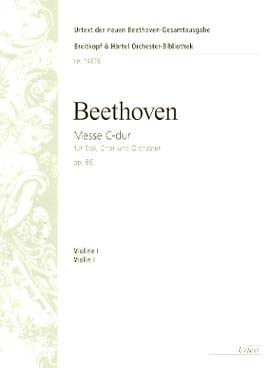 Illustration de Messe en do M op. 86 pour solos SATB, chœur SATB et orchestre Violon 1