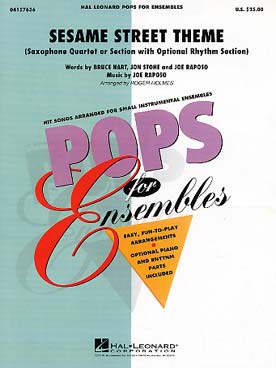 Illustration de SESAME STREET THEME pour quatuor de sax ou ensemble avec piano et percussions