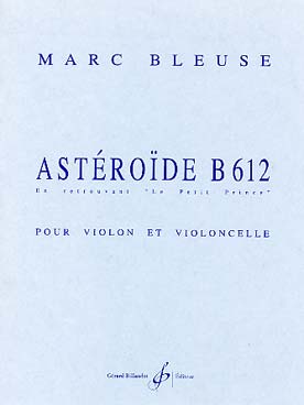 Illustration bleuse asteroide b 612 pour 2 violons