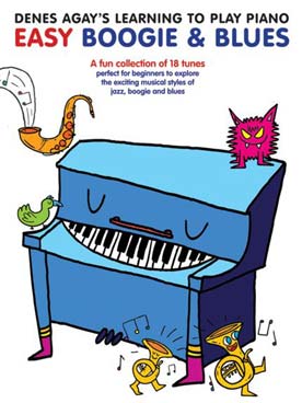 Illustration agay learning play piano boogie & blues