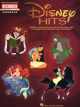 Illustration de DISNEY HITS FOR RECORDER : 15 morceaux