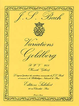 Illustration de Variations Goldberg BWV 988 - éd. Salabert