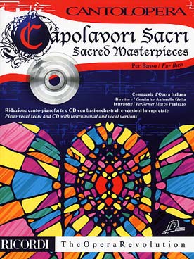 Illustration de CAPOLAVORI SACRI Masterpieces pour basse de Bellini, Donizetti, Rossini, Verdi, Puccini et Dvorak