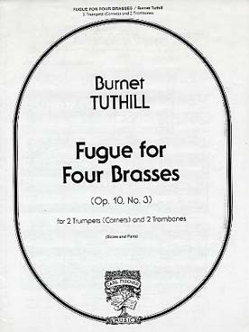 Illustration de Fugue for four brasses op. 10 N° 3 pour 2 trompettes ou cornets et 2 trombones (conducteur et parties)