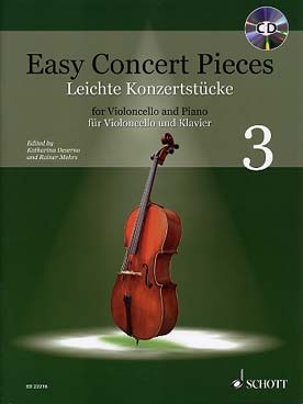 Illustration de EASY CONCERT PIECES avec CD play-along - Vol. 3 : Corelli, Schaffrath, Stanley, Cirri, Haydn, Bréval, Mozart...