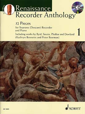 Illustration de RENAISSANCE RECORDER ANTHOLOGY avec CD d'écoute - Vol. 1 : 32 Pièces (soprano)