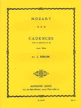 Illustration mozart cadences pour le concerto en re