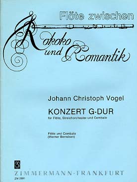 Illustration de Concerto en sol M pour flûte, orchestre à cordes et clavecin, réduction piano