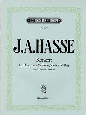 Illustration de Concerto en si m pour flûte, 2 violons, alto et contrebasse, réd. piano