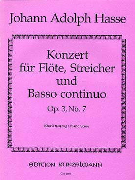 Illustration de Concerto op. 3/7 pour flûte, cordes et basse continue, réd. piano