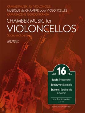 Illustration de MUSIQUE DE CHAMBRE pour 3 violoncelles - Vol. 16 : Bach, Beethoven et Brahms