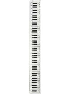 Illustration de Règle 30 cm transparente motif clavier de piano