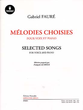 Illustration de Mélodies choisies pour voix et piano, avec play-along piano à télécharger