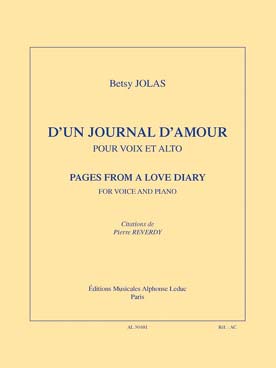 Illustration de D'un journal d'amour pour voix et alto