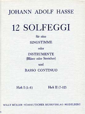 Illustration de 12 Solfeggi pour voix, bois ou corde et basse continue - Vol. 1 : N° 1-6
